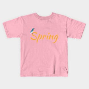 spring, bird, yellow Kids T-Shirt